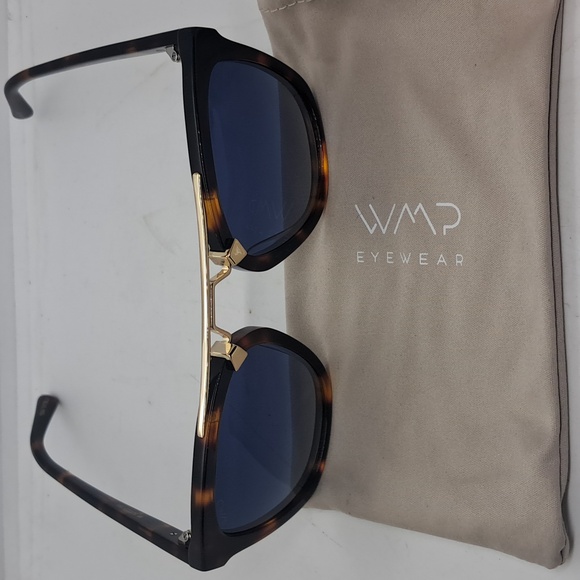 NWOT WMP DEMI Tortoise Shell, Oversized Sunglasses, Square Metal Bridge - Picture 2 of 6
